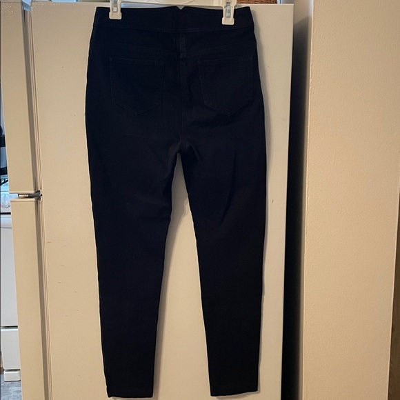 J. McLaughlin Size 8 Hastings Black Cotton Denim Sailor Jeans Gold Snap Buttons - Picture 5 of 6